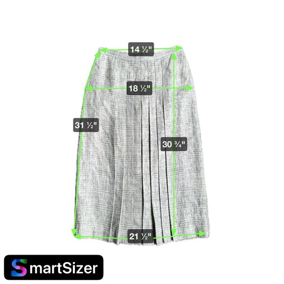 Vintage Gianni Skirt Womens Drop Waist Pleated Front Pencil 12 Tweed Midi Preppy - Picture 3 of 6